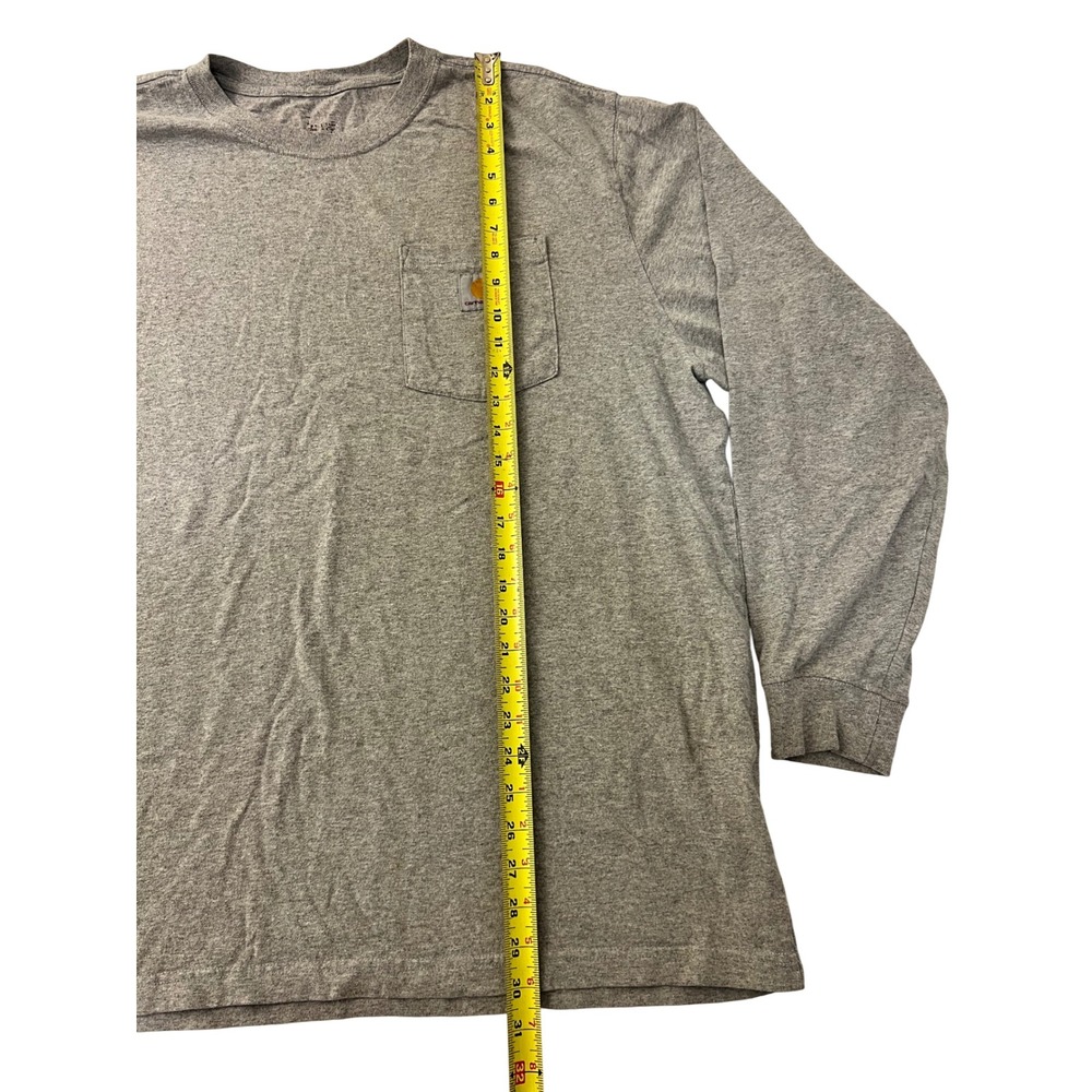 Carhartt Mens Long Sleeve Pocket T-Shirt Heather Gray Workwear Large XL - Picture 6 of 8